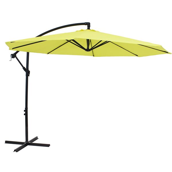 Sunnydaze Offset Outdoor Patio Umbrella with Crank Sunshine 9-ft