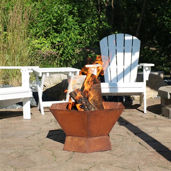 Sunnydaze Rustic Steel Affinity Fire Pit 23-in