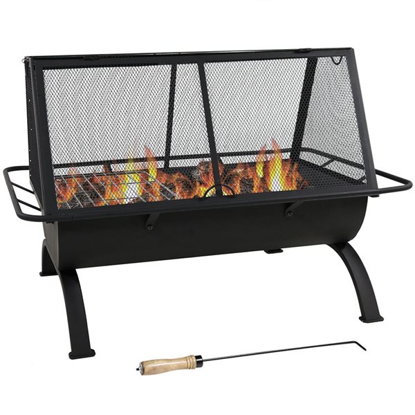 Sunnydaze Northland Grill Fire Pit with Protective Cover 36-in