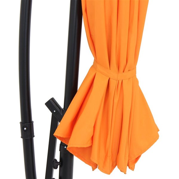 Sunnydaze Offset Outdoor Patio Umbrella with Crank Tangerine 9.5-ft