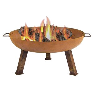 Sunnydaze Rustic Cast Iron Wood Burning Fire Pit 30-in