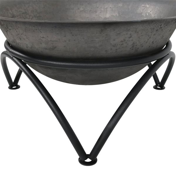 Sunnydaze Dark Gray Wood Burning Cast Iron Fire Pit Bowl 24-in