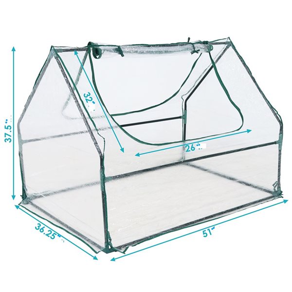 Sunnydaze Decor 36.25-ft L x 51-ft W x 37.5-ft H Clear Greenhouse Kit