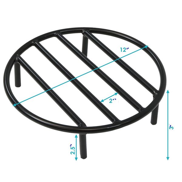 Sunnydaze Round Steel Outdoor Fire Pit Grate - 12-in