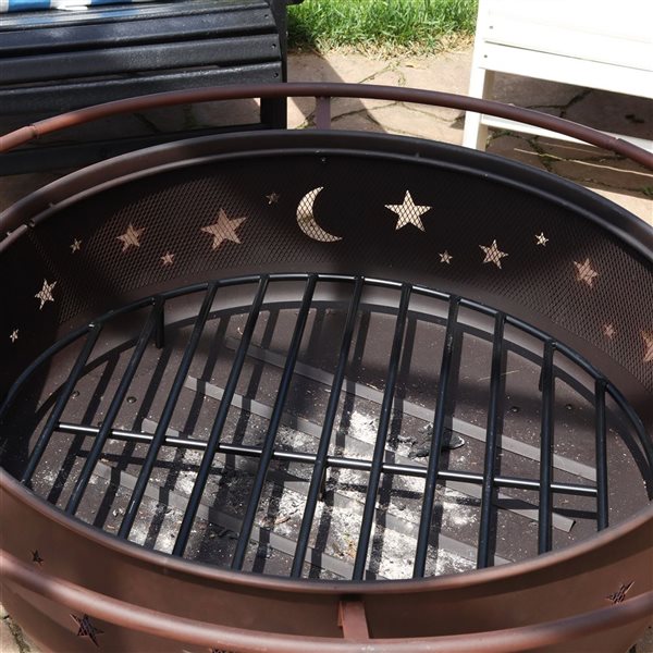 Sunnydaze Round Steel Outdoor Fire Pit Grate - 12-in