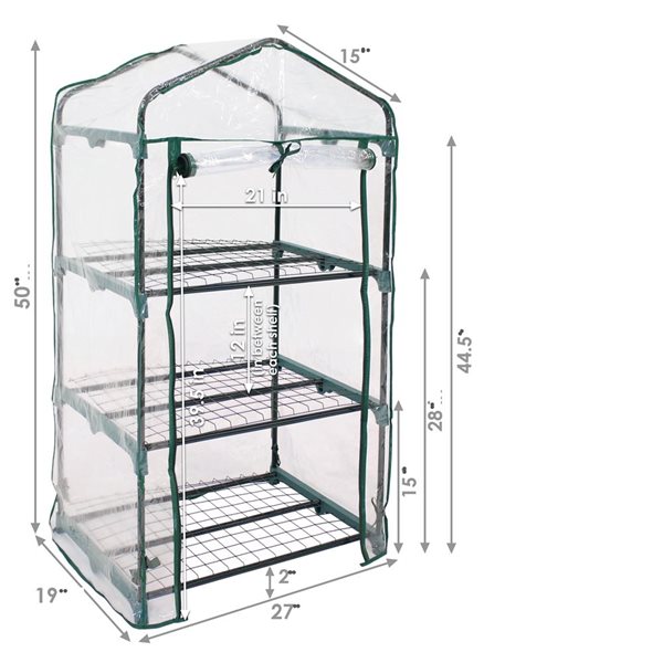 Sunnydaze Decor 19-ft L x 27-ft W x 50-ft H Clear Greenhouse Kit
