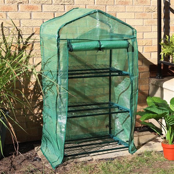 Sunnydaze Decor 19-ft L x 27-ft W x 50-ft H - Green Greenhouse Kit