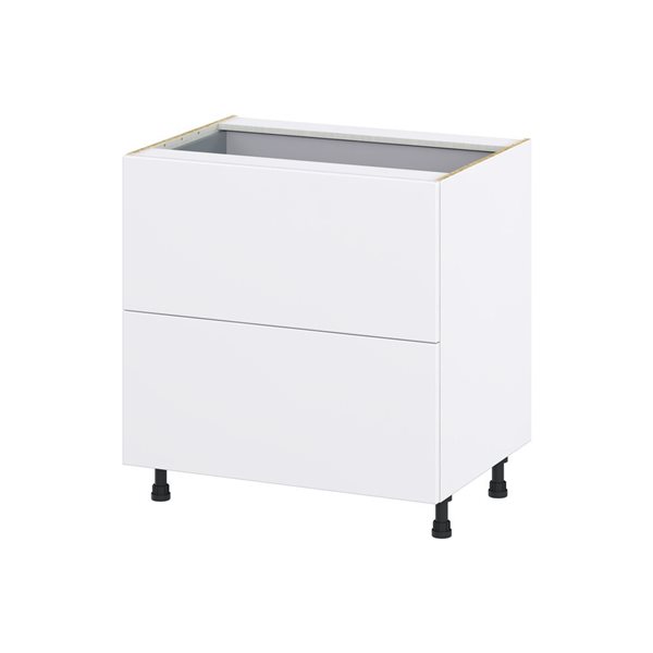 Hugo&Borg Lasalle 33 x 34.5 x 24.88-in Glacier White Drawer Base Semi-Custom Cabinet