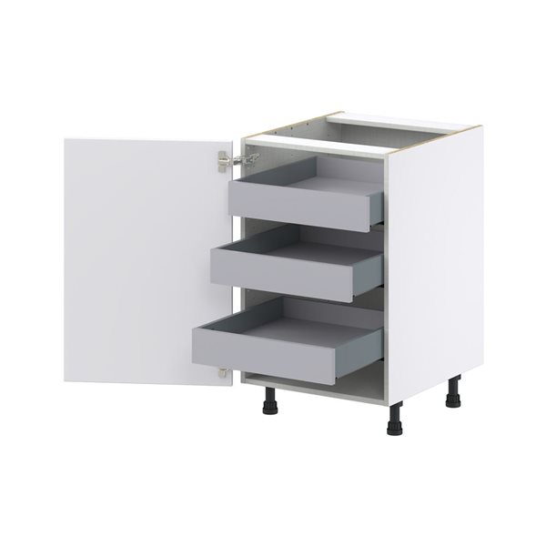 Hugo&Borg Lasalle 21 x 34.5 x 24.88-in Glacier White Door and Drawer Base Semi-Custom Cabinet