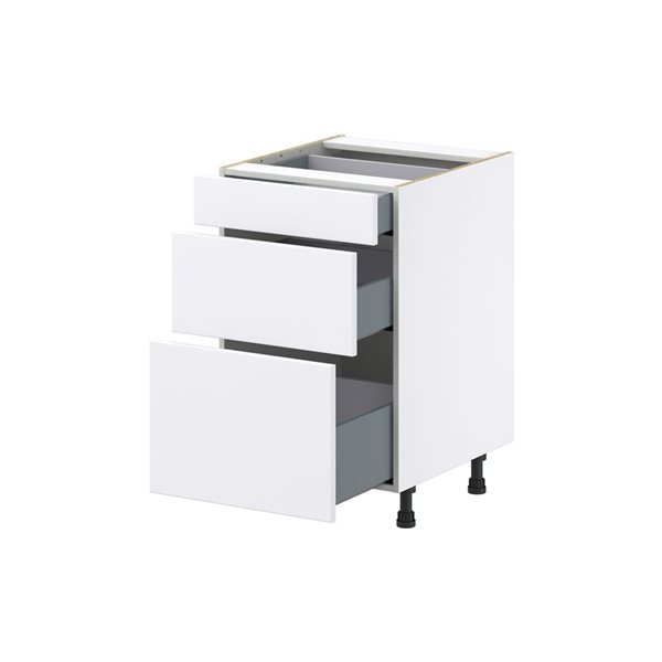 Hugo&Borg Lasalle 21 x 34.5 x 24.88-in Glacier White Drawer Base Semi-Custom Cabinet