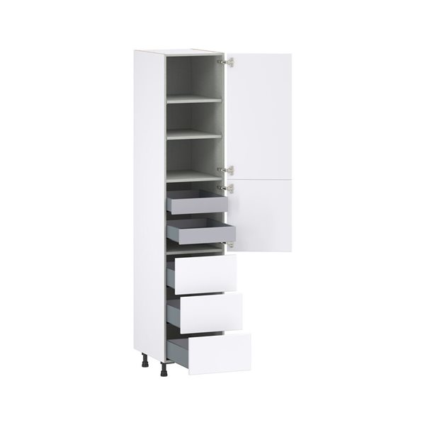 Hugo&Borg Lasalle 18 x 89.5 x 24.88-in Glacier White Door and Drawer Pantry Semi-Custom Cabinet