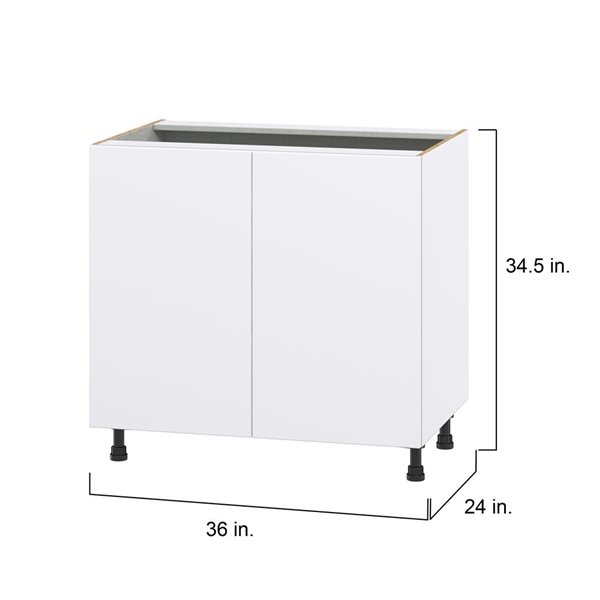 Hugo&Borg Lasalle 36 x 34.5 x 24.88-in Glacier White Sink Base Semi-Custom Cabinet