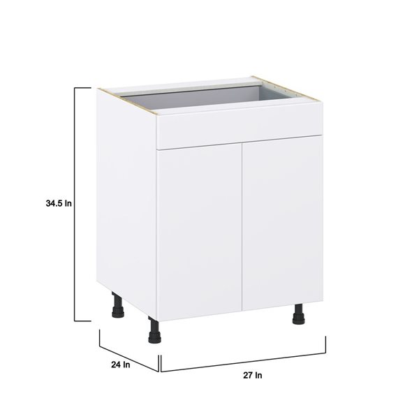 Hugo&Borg Lasalle 27 x 34.5 x 24.88-in Glacier White Door and Drawer Base Semi-Custom Cabinet