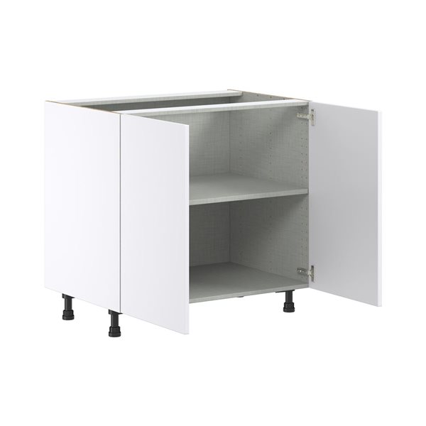 Hugo&Borg Lasalle 36 x 34.5 x 24.88-in Glacier White Door Base Semi-Custom Cabinet