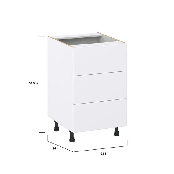 Hugo&Borg Lasalle 21 x 34.5 x 24.88-in Glacier White Drawer Base Semi-Custom Cabinet