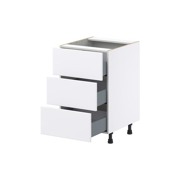 Hugo&Borg Lasalle 21 x 34.5 x 24.88-in Glacier White Drawer Base Semi-Custom Cabinet