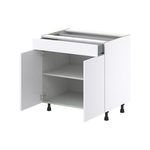 Hugo&Borg Lasalle 33 x 34.5 x 24.88-in Glacier White Door and Drawer Base Semi-Custom Cabinet