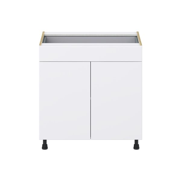 Hugo&Borg Lasalle 33 x 34.5 x 24.88-in Glacier White Door and Drawer Base Semi-Custom Cabinet