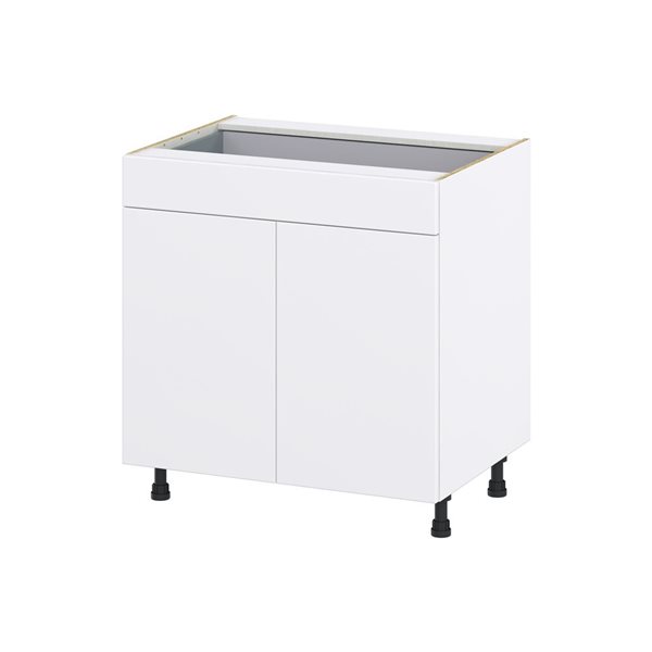 Hugo&Borg Lasalle 33 x 34.5 x 24.88-in Glacier White Door and Drawer Base Semi-Custom Cabinet