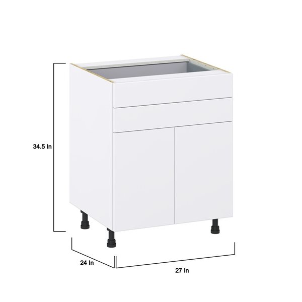 Hugo&Borg Lasalle 27 x 34.5 x 24.88-in Glacier White Door and Drawer Base Semi-Custom Cabinet