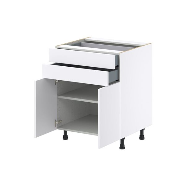 Hugo&Borg Lasalle 27 x 34.5 x 24.88-in Glacier White Door and Drawer Base Semi-Custom Cabinet