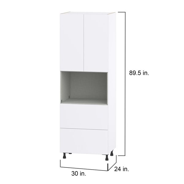 Hugo&Borg Lasalle 30 x 89.5 x 24.88-in Glacier White Door and Drawer Pantry Semi-Custom Cabinet