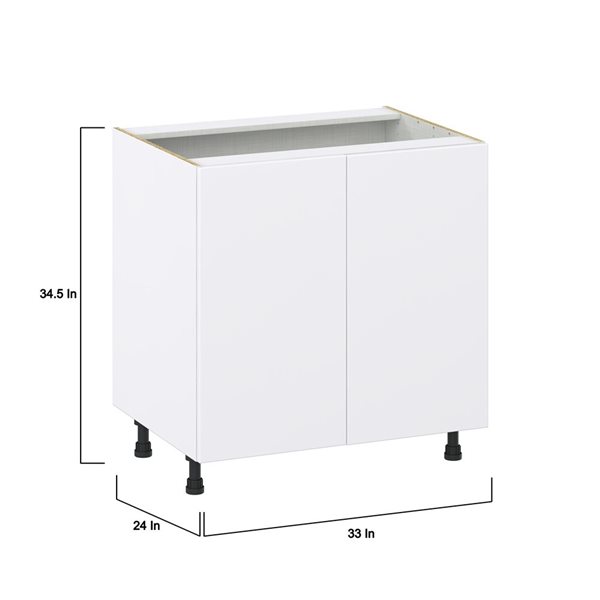 Hugo&Borg Lasalle 33 x 34.5 x 24.88-in Glacier White Door Base Semi-Custom Cabinet