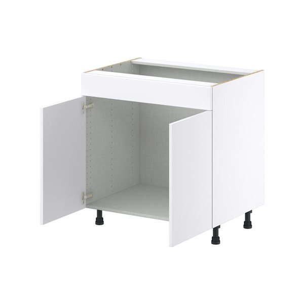 Hugo&Borg Lasalle 33 x 34.5 x 24.88-in Glacier White Door and Drawer Base Semi-Custom Cabinet