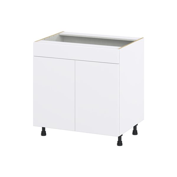 Hugo&Borg Lasalle 33 x 34.5 x 24.88-in Glacier White Door and Drawer Base Semi-Custom Cabinet