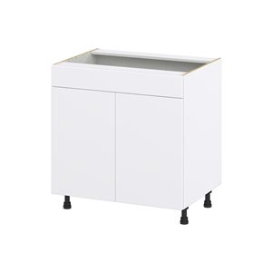 Hugo&Borg Lasalle 33 x 34.5 x 24.88-in Glacier White Door and Drawer Base Semi-Custom Cabinet