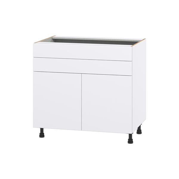 Hugo&Borg Lasalle 36 x 34.5 x 24.88-in Glacier White Door and Drawer Base Semi-Custom Cabinet