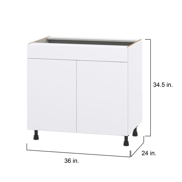 Hugo&Borg Lasalle 36 x 34.5 x 24.88-in Glacier White Sink Base Semi-Custom Cabinet