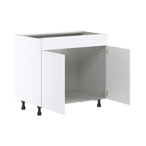 Hugo&Borg Lasalle 36 x 34.5 x 24.88-in Glacier White Sink Base Semi-Custom Cabinet