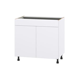 Hugo&Borg Lasalle 36 x 34.5 x 24.88-in Glacier White Sink Base Semi-Custom Cabinet