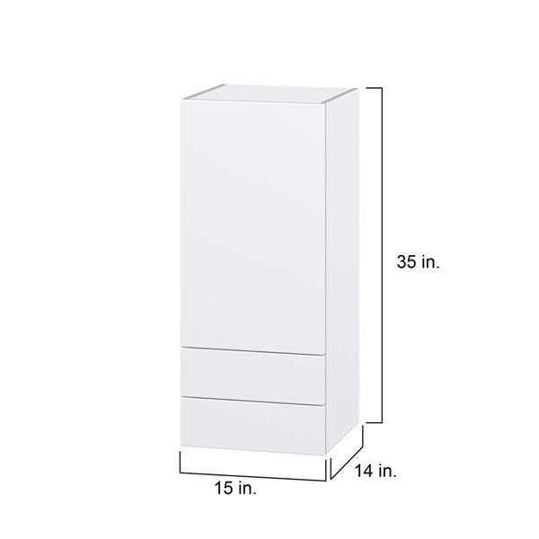 Hugo&Borg Lasalle 15 x 35 x 14.88-in Glacier White Door and Drawer Wall Semi-Custom Cabinet