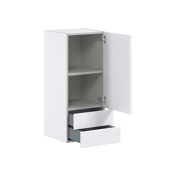 Hugo&Borg Lasalle 15 x 35 x 14.88-in Glacier White Door and Drawer Wall Semi-Custom Cabinet