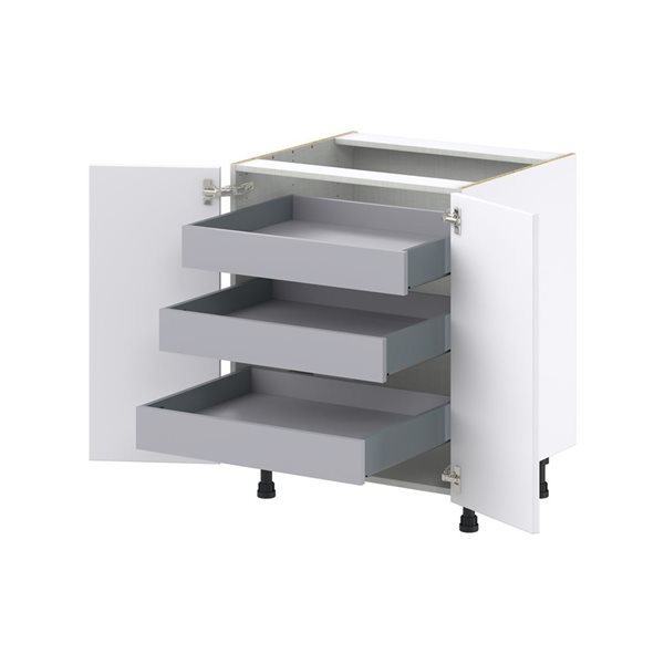 Hugo&Borg Lasalle 27 x 34.5 x 24.88-in Glacier White Door and Drawer Base Semi-Custom Cabinet