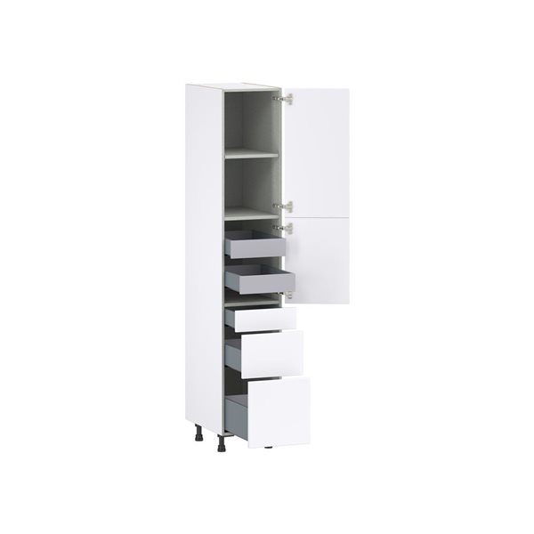 Hugo&Borg Lasalle 15 x 84.5 x 24.88-in Glacier White Door and Drawer Pantry Semi-Custom Cabinet