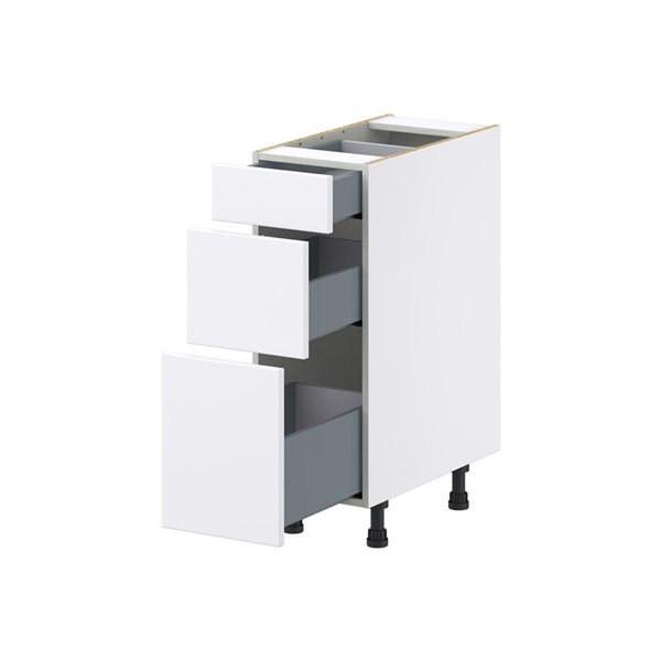 Hugo&Borg Lasalle 12 x 34.5 x 24.88-in Glacier White Drawer Base Semi-Custom Cabinet