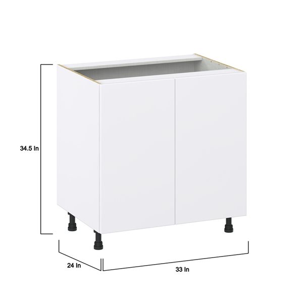 Hugo&Borg Lasalle 33 x 34.5 x 24.88-in Glacier White Door and Drawer Base Semi-Custom Cabinet