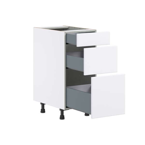 Hugo&Borg Lasalle 15 x 34.5 x 24.88-in Glacier White Drawer Base Semi-Custom Cabinet