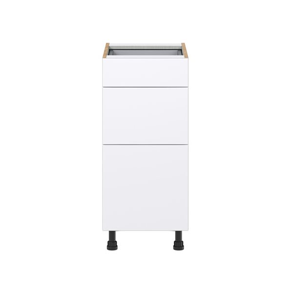 Hugo&Borg Lasalle 15 x 34.5 x 24.88-in Glacier White Drawer Base Semi-Custom Cabinet