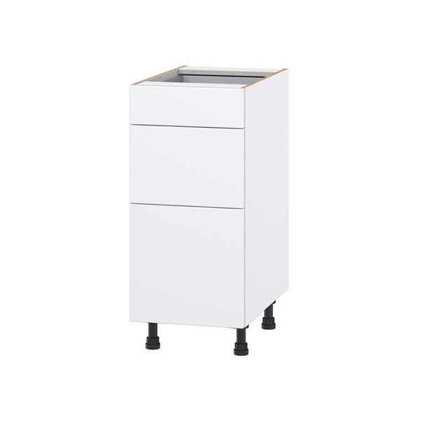 Hugo&Borg Lasalle 15 x 34.5 x 24.88-in Glacier White Drawer Base Semi-Custom Cabinet