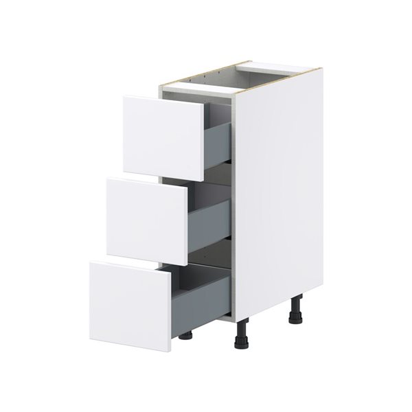 Hugo&Borg Lasalle 12 x 34.5 x 24.88-in Glacier White Drawer Base Semi-Custom Cabinet