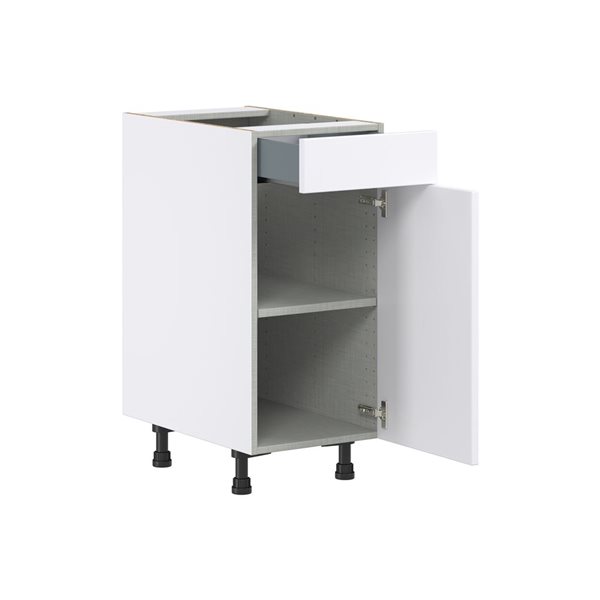 Hugo&Borg Lasalle 15 x 34.5 x 24.88-in Glacier White Door and Drawer Base Semi-Custom Cabinet