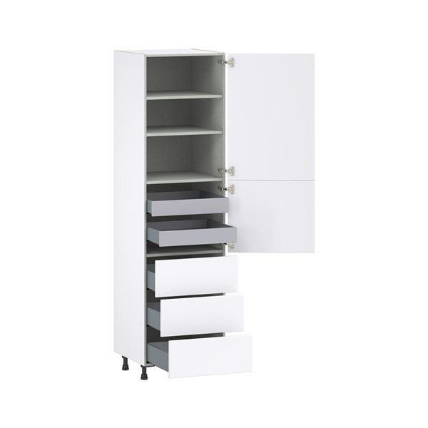 Hugo&Borg Lasalle 24 x 89.5 x 24.88-in Glacier White Door and Drawer Pantry Semi-Custom Cabinet