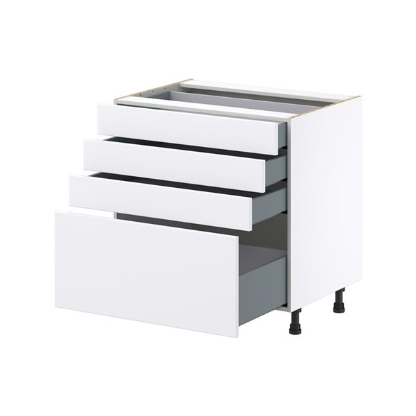 Hugo&Borg Lasalle 33 x 34.5 x 24.88-in Glacier White Drawer Base Semi-Custom Cabinet