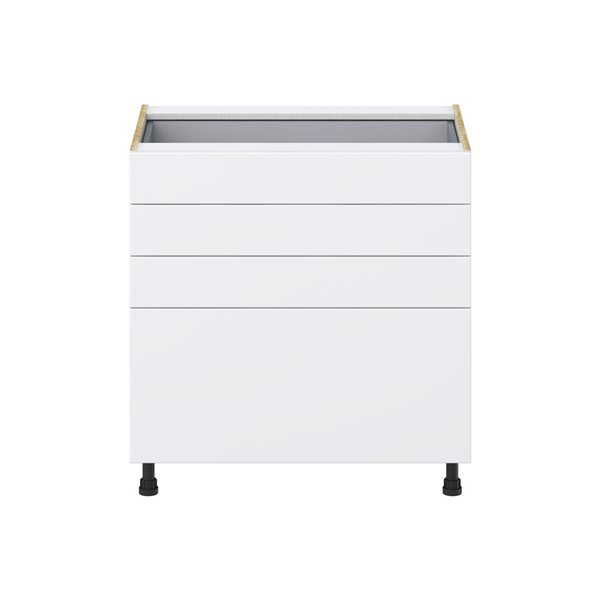 Hugo&Borg Lasalle 33 x 34.5 x 24.88-in Glacier White Drawer Base Semi-Custom Cabinet