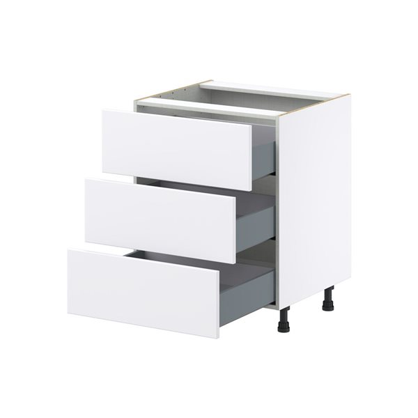 Hugo&Borg Lasalle 27 x 34.5 x 24.88-in Glacier White Drawer Base Semi-Custom Cabinet