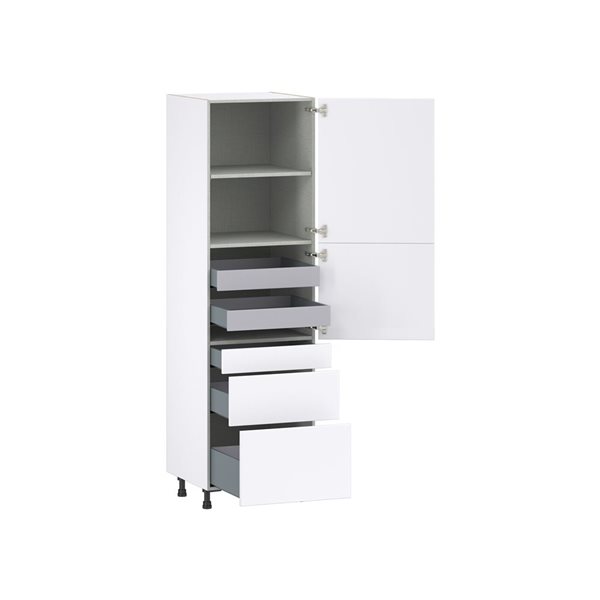 Hugo&Borg Lasalle 24 x 84.5 x 24.88-in Glacier White Door and Drawer Pantry Semi-Custom Cabinet